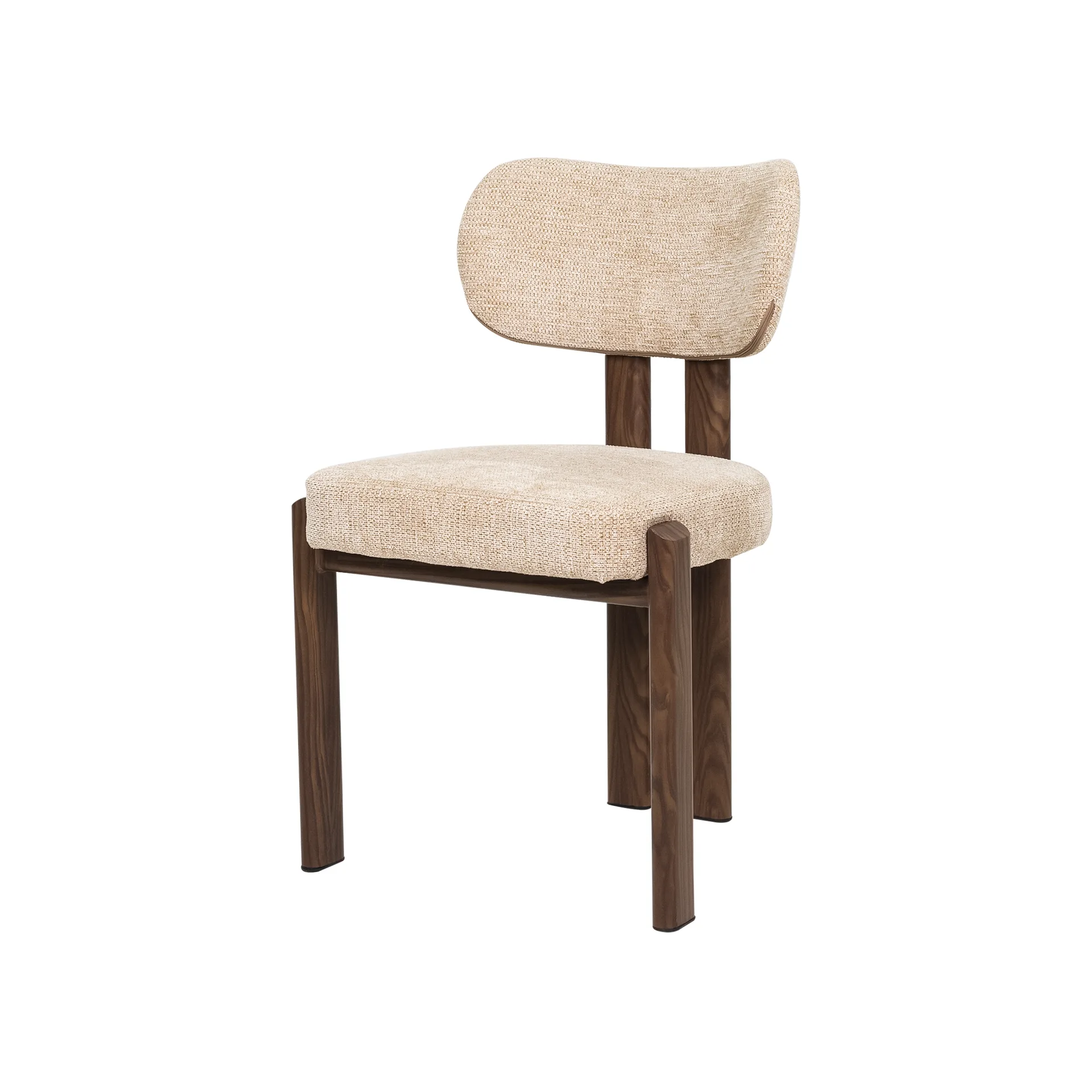 CADEIRA NORD ESTOFADA COM BASE METAL NUDE