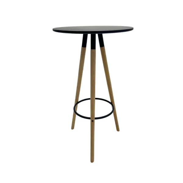 MESA BISTRO BASE MADEIRA 60CM TAMPO BRANCA
