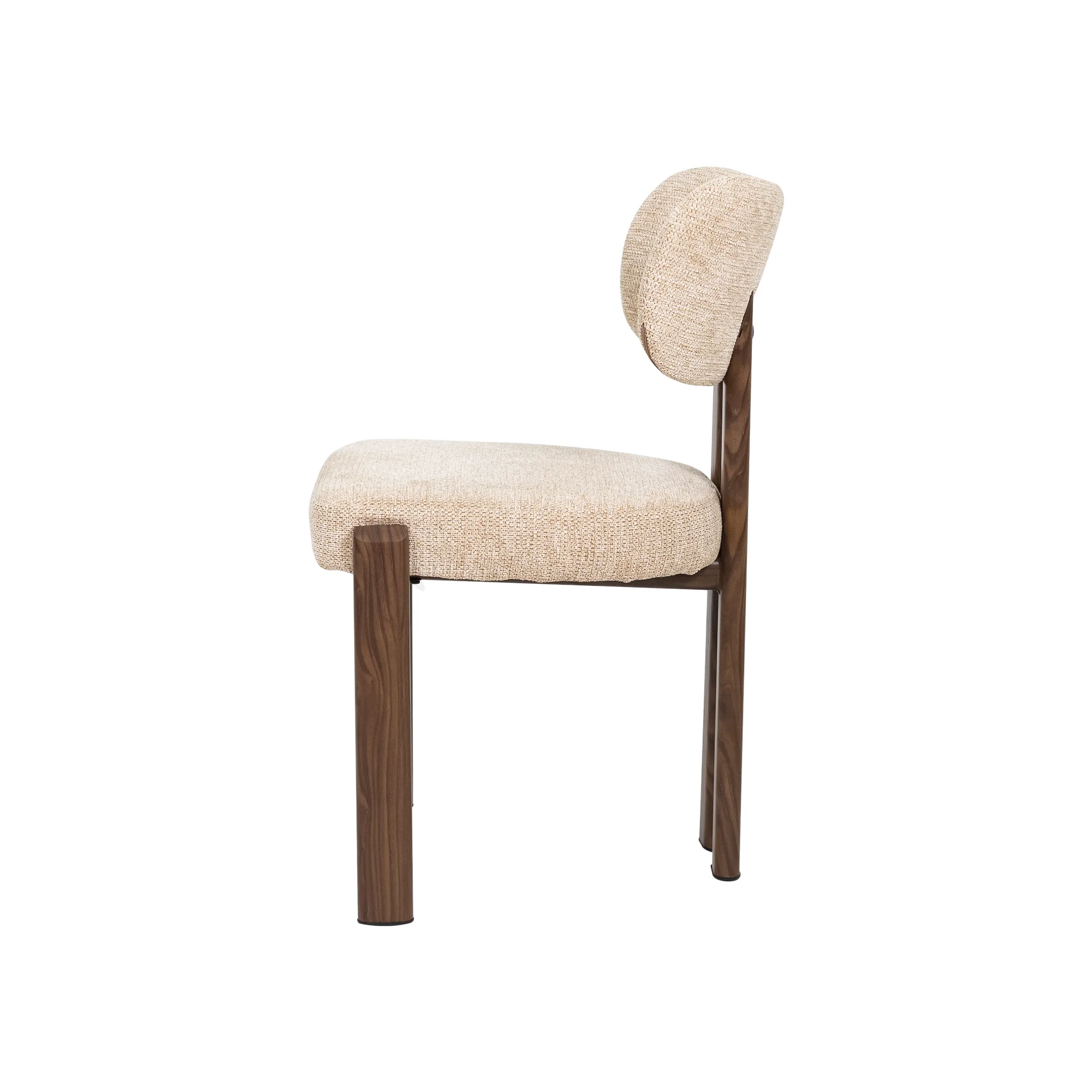 CADEIRA NORD ESTOFADA COM BASE METAL NUDE