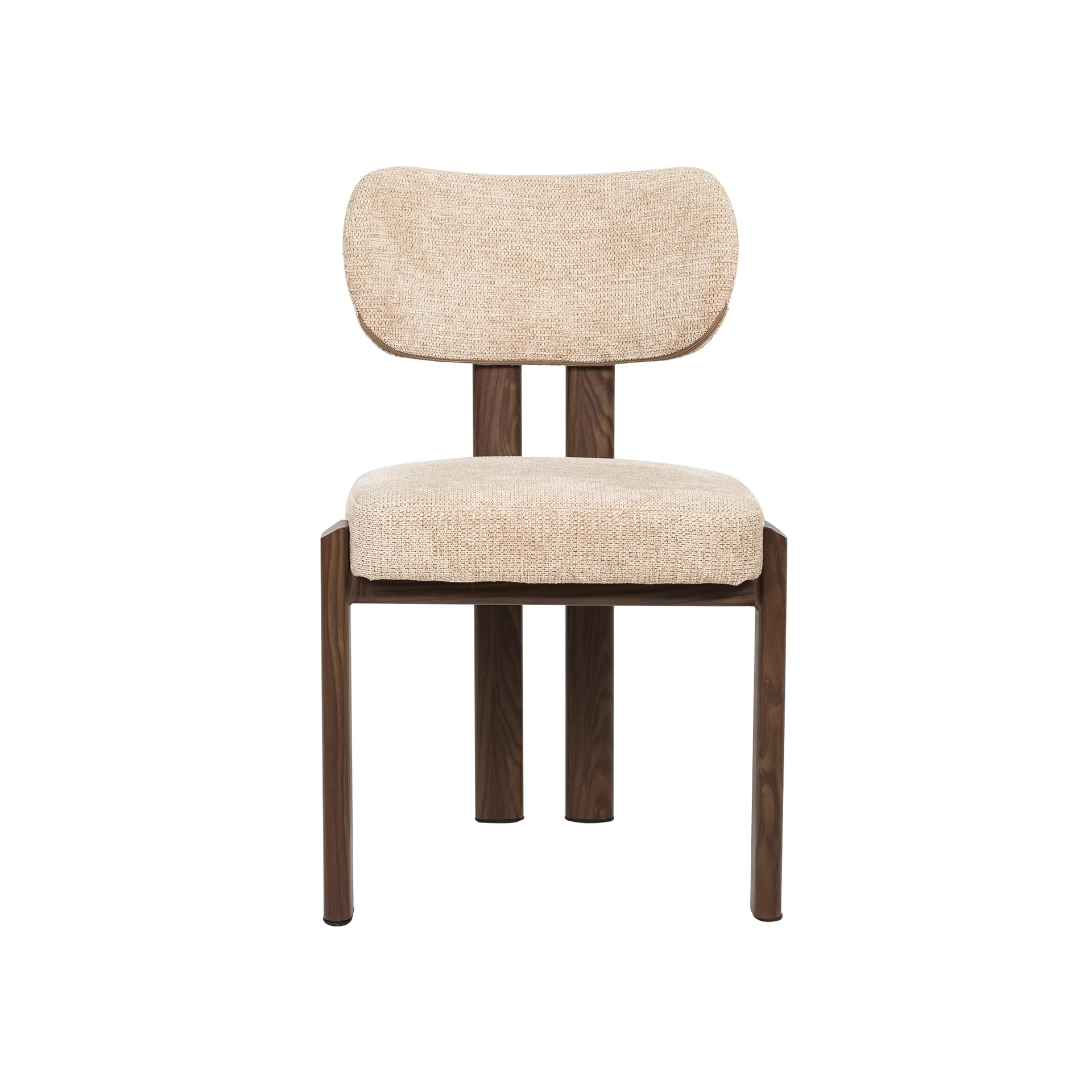 CADEIRA NORD ESTOFADA COM BASE METAL NUDE