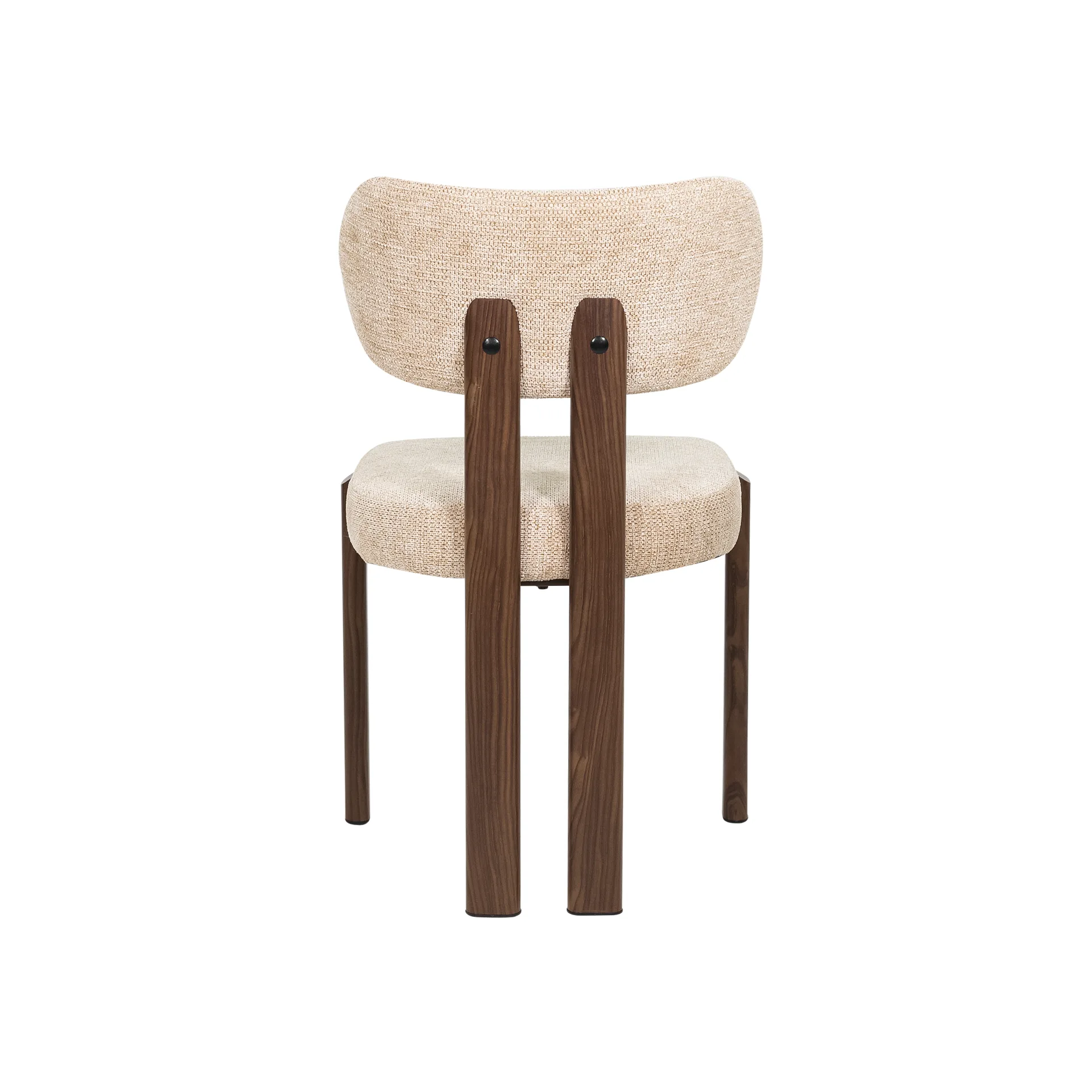 CADEIRA NORD ESTOFADA COM BASE METAL NUDE