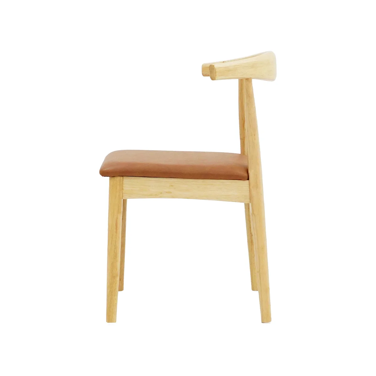 Cadeira Horn Madeira com PU Marrom