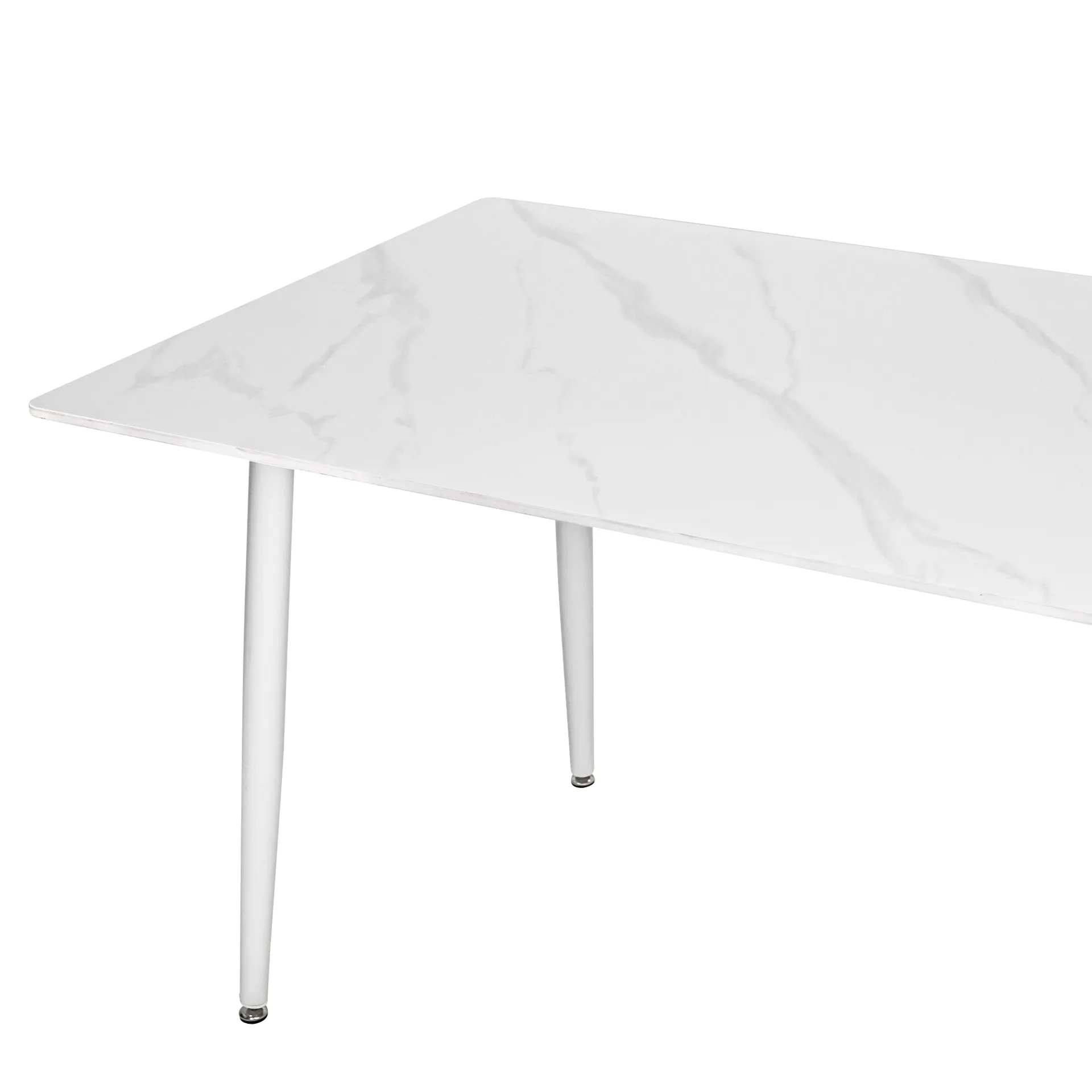  MESA POLAR TAMPO DE CERÂMICA BRANCO BASE AÇO